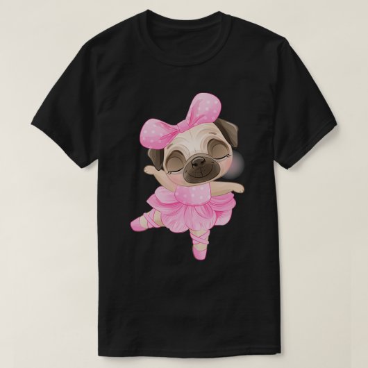 かわいい小さな動物バレリーナ水彩 Tシャツ (デザイン正面)