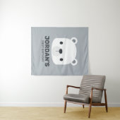 かわいい小さな北極クマの誕生日 タペストリー (インサイチュ(横))