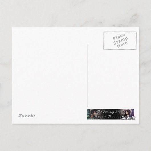 かわいい小さな吸血鬼の妖精の美術葉書 ポストカード (裏面)