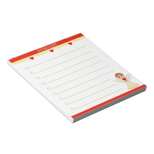 かわいい小さな天使が並んだ ノートパッド (アングル)