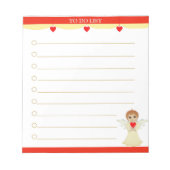 かわいい小さな天使が並んだ ノートパッド (正面)