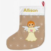 かわいい小さな天使 ラージクリスマスストッキング (裏面)
