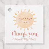かわいい小さな太陽ボホベイビーシャワーありがとう フェイバータグ (正面)