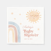 かわいい小さな太陽&レインボーボホベイビーシャワー スタンダードカクテルナプキン (正面)
