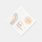 かわいい小さな太陽&レインボーボホベイビーシャワー スタンダードカクテルナプキン (角)