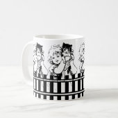 かわいい小さな女の子と可愛い猫 コーヒーマグカップ (正面左)