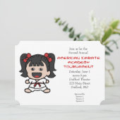 かわいい小さな女の子の空手のトーナメントの招待状 招待状 (スタンド正面)