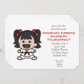 かわいい小さな女の子の空手のトーナメントの招待状 招待状 (正面/裏面)