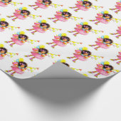 かわいい小さな女の子ギフトラッピング紙 ラッピングペーパー (コーナー)