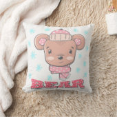 かわいい小さな女の子クマ クッション (ブランケット)