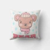 かわいい小さな女の子クマ クッション (裏面)