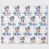 かわいい小さな女の子ケーキ名年齢誕生日ギフトを追加 ラッピングペーパー (フラット)