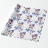 かわいい小さな女の子ケーキ名年齢誕生日ギフトを追加 ラッピングペーパー (アンロールド)