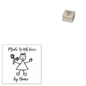 かわいい小さな女の子バンチ花 ラバースタンプ (押印)