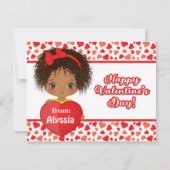かわいい小さな女の子ホールディングセントバレンタインハートカード ノートカード (正面)