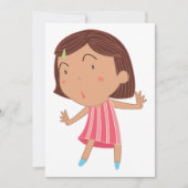 かわいい小さな女の子招待状 招待状 (正面)