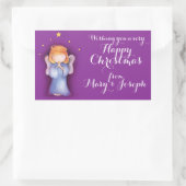 かわいい小さな女の子祈アート名クリスマスプレゼントラベル 長方形シール (バッグ)