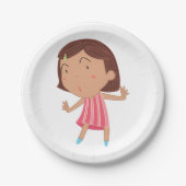 かわいい小さな女の子紙プレート ペーパープレート (正面)
