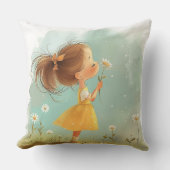 かわいい小さな女の子花枕お洒落、 クッション (正面)