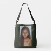 かわいい小さな女の子茶色の茶色のカール クロスボディバッグ (裏面)