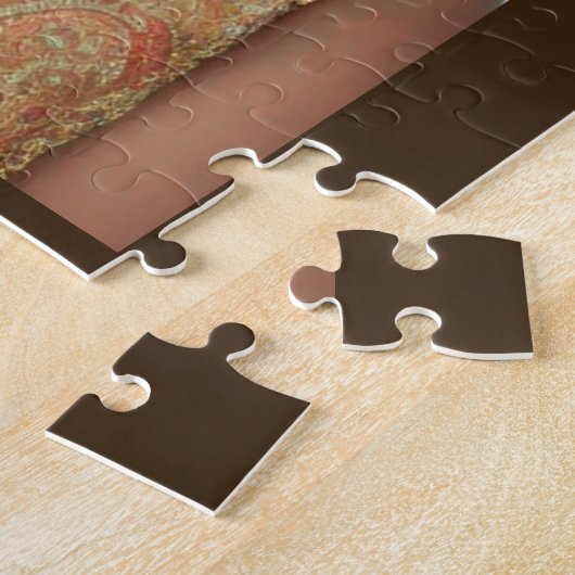 かわいい小さな女の子茶色の茶色のカール ジグソーパズル (側面)