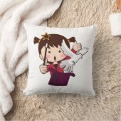 かわいい小さな女の子魔術師 クッション (ブランケット)