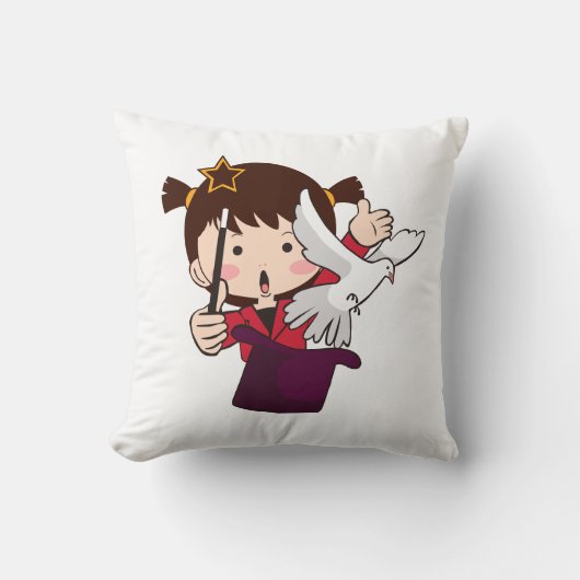 かわいい小さな女の子魔術師 クッション (正面)