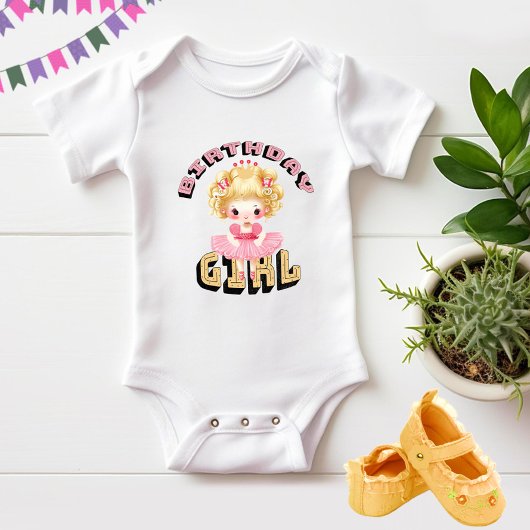 かわいい小さな女の子 ベビーボディスーツ