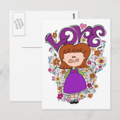 かわいい小さな女の子 ポストカード (正面/裏面)