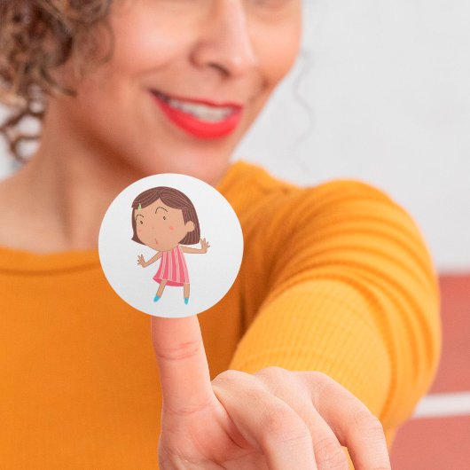 かわいい小さな女の子 ラウンドシール