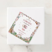 かわいい小さな女性のカーボーイウェスタンウォーターカラーベビーシャワー フェイバータグ (インサイチュ)