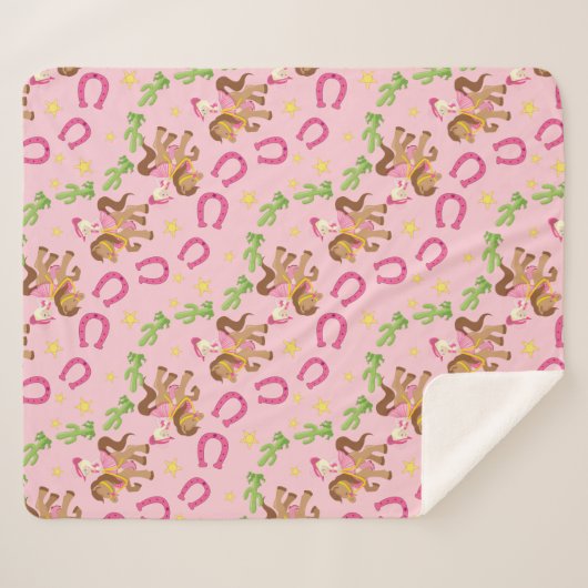 かわいい小さな女性のカーボーイ シェルパブランケット (正面(横))