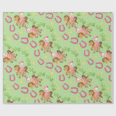 かわいい小さな女性のカーボーイ ラッピングペーパー (フラット)