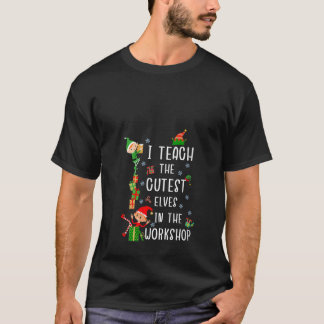 かわいい小さな妖精たちを教える女教師 クリスマスの贈り物 Tシャツ