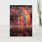 かわいい小さな妖精と義理の妹の誕生日カード カード (正面)