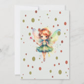 かわいい小さな妖精のプリンセス　カラフルな誕生日 招待状 (裏面)