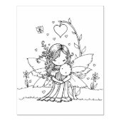 かわいい小さな妖精の母とベビー ラバースタンプ (インプリント)