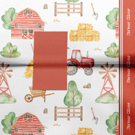 かわいい小さな子供の農家パターン（名） 薄葉紙