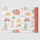 かわいい小さな子供の農家パターン(名) 薄葉紙 (正面)
