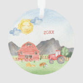 かわいい小さな子供の農家ファーストネームのクリスマス オーナメント (裏面)