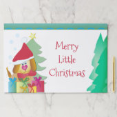 かわいい小さな子犬のクリスマス紙ランチョンマット ペーパーパッド (インサイチュ)