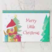 かわいい小さな子犬のクリスマス紙ランチョンマット ペーパーパッド (正面)