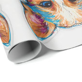 かわいい小さな子犬の鉛筆アート ラッピングペーパー (ロールコーナー)