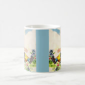 かわいい小さな子猫がいる愛らしい小さな女の子 コーヒーマグカップ (中央)