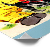 かわいい小さな子猫がいる愛らしい小さな女の子 ポスター (角)