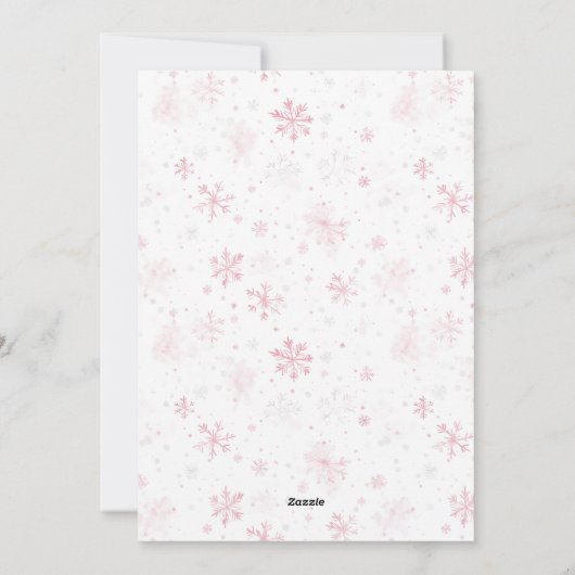 かわいい小さな子猫ピンクのクリスマスカード シーズンカード (裏面)