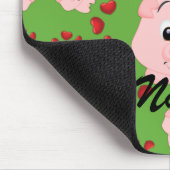 かわいい小さな子豚とハートパターンプリント マウスパッド (コーナー)