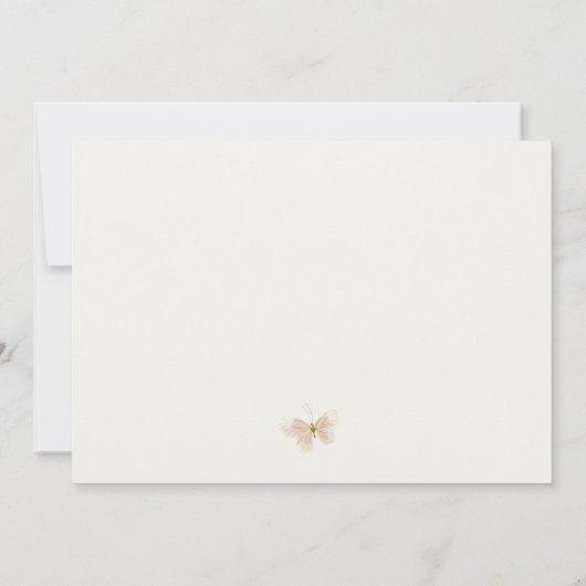 かわいい小さな子豚の葉バタフライ子供の誕生日 ノートカード (裏面)