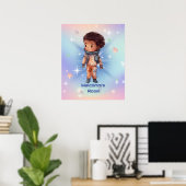かわいい小さな宇宙飛行士 ポスター (ホームオフィス)