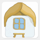 かわいい小さな家 スクエアシール (正面)